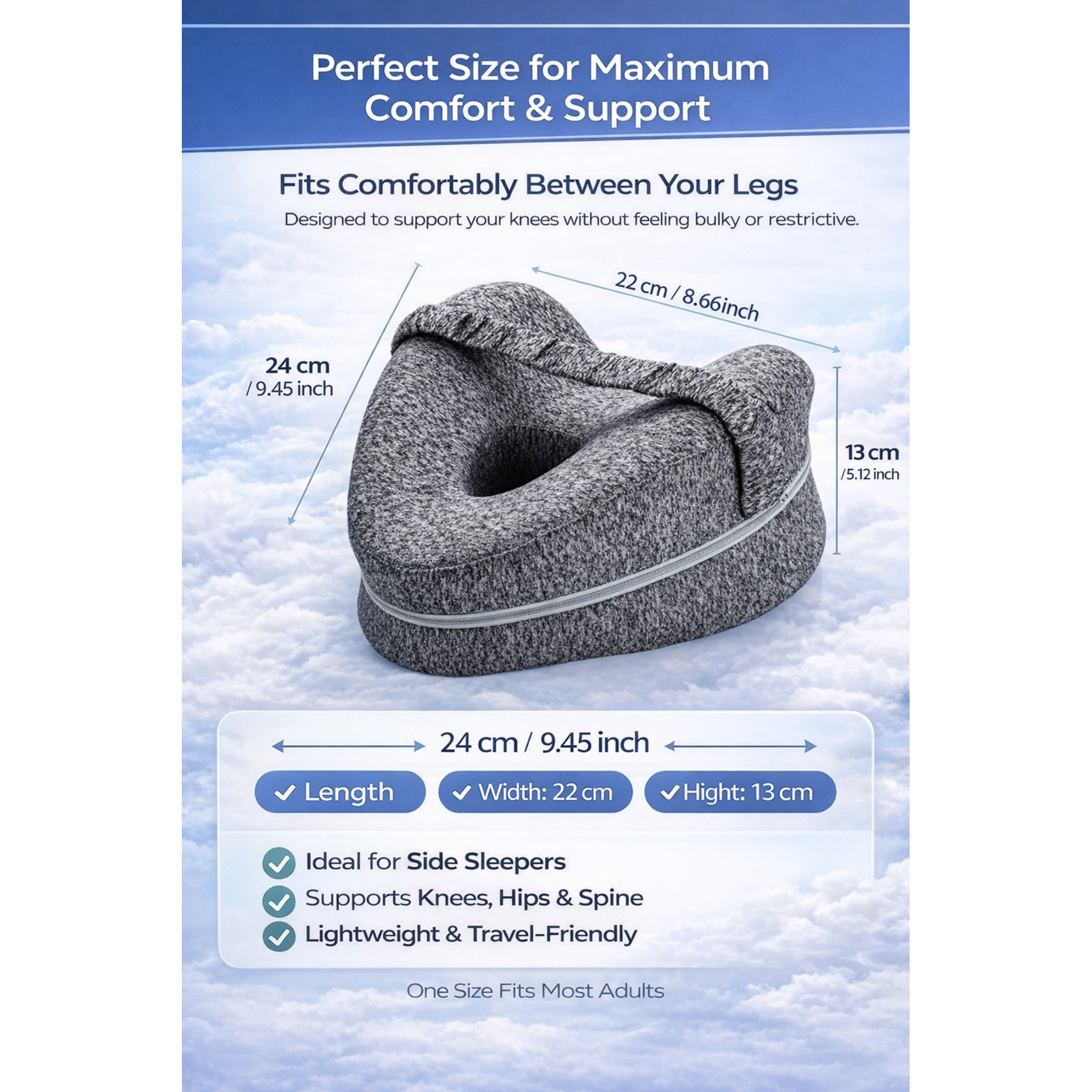 ALVO Ergonomic Memory Foam Knee Pillow